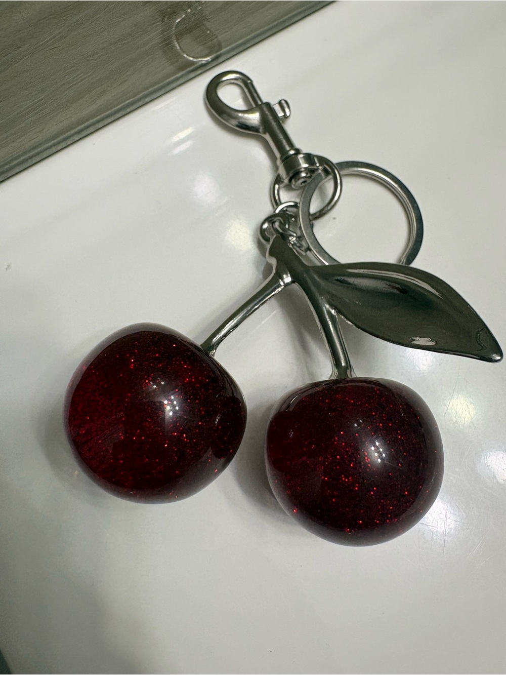 Sparkling Cherry Charm - Red 4.8 inches long and 2.7 inches wide - Picture 4 of 4